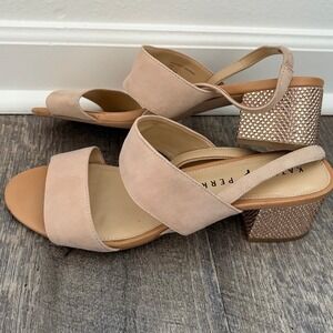 Kate Perry The Annalie Two Strap Heeled Sandal Sparkly Block Heel Women's 9.5
